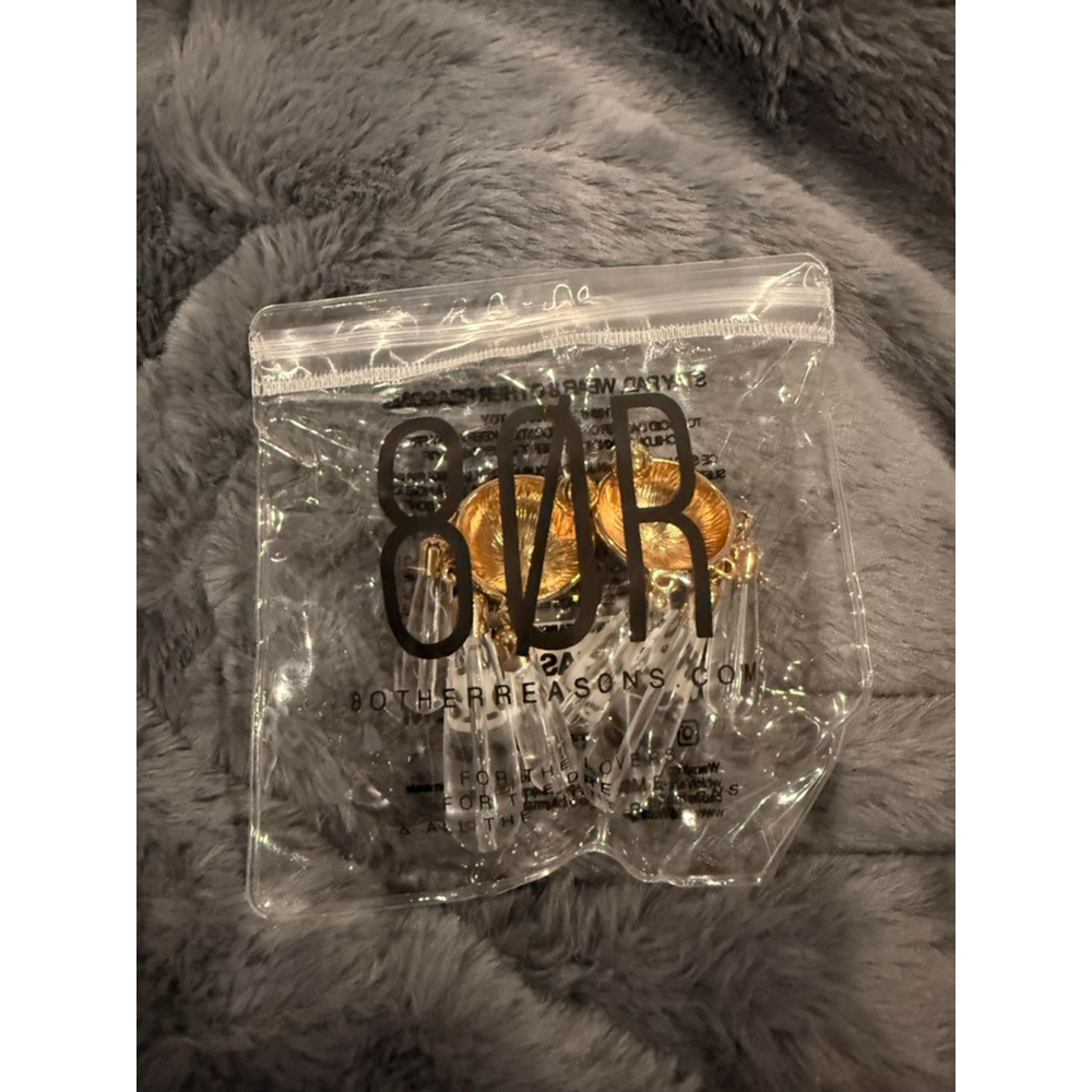 Women's 8 Other Reasons Charina Gold Clear Drop Earrings One Size - Picture 5 of 5